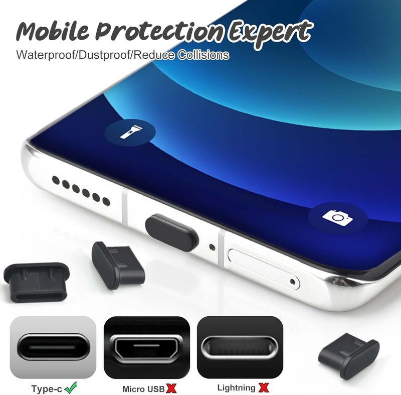 AccEncyc غطاء مضاد للغبار USB C نوع C مع فرشاة تنظيف لحماية منفذ الشحن (30 قطعة) - Image 2